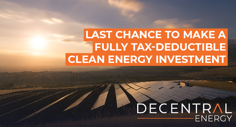 Last chance to invest in Decentral Energy
